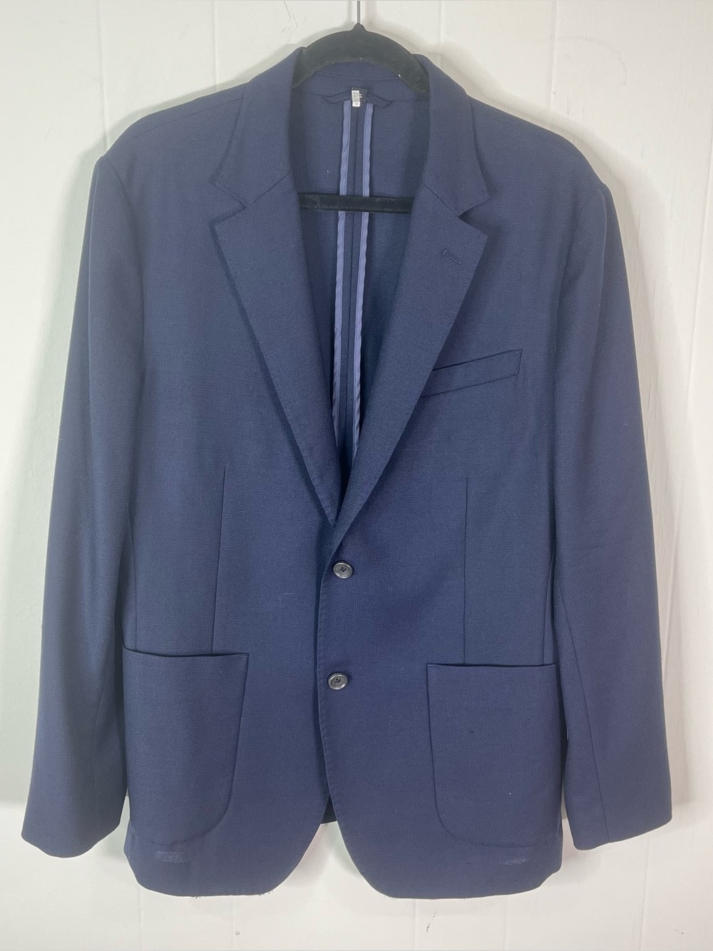 Bonobos 42R Slim Fit Navy Blue 100% Wool Italian Wool Blazer Sport Coat
